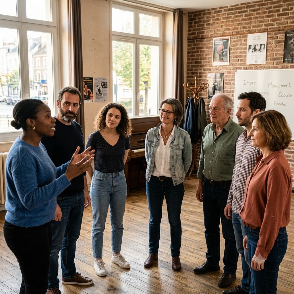 Illustration d’un groupe participant à un atelier d’expression et d’écoute
